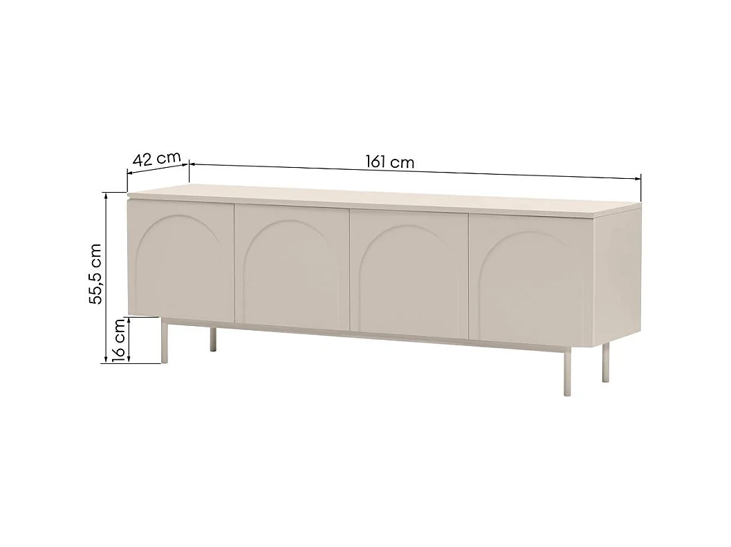 Meuble TV 161x40x55,5 cm esthétique cachemire