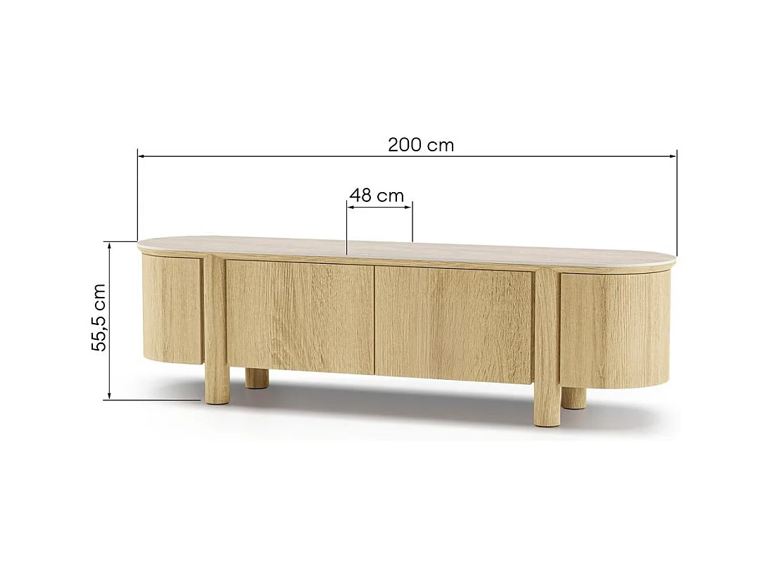 TV-Schrank 55,5x200x48 cm Eiche Cecile