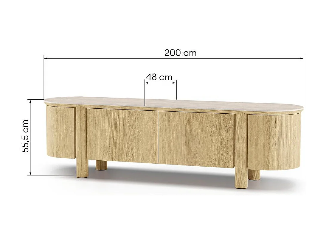 TV-Schrank 55,5x200x48 cm Eiche Cecile