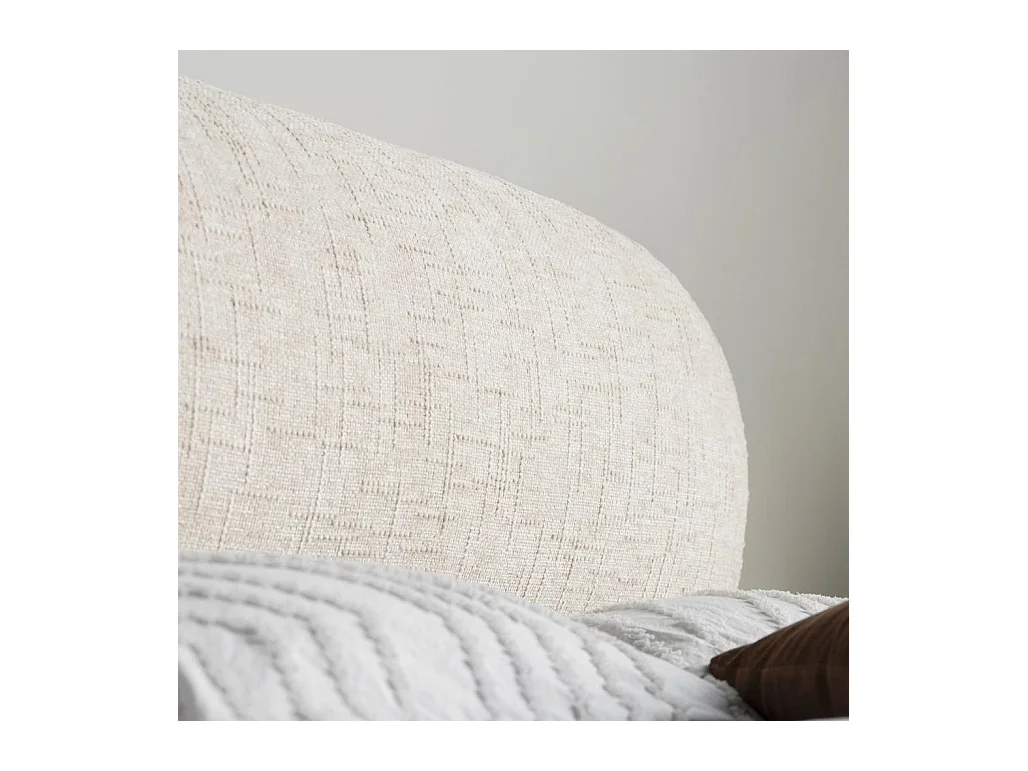 Cama tapizada 160x200 cm Beige claro avión