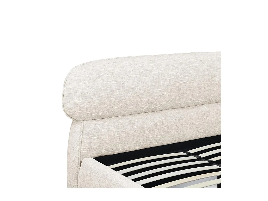 Cama tapizada 160x200 cm Beige claro avión