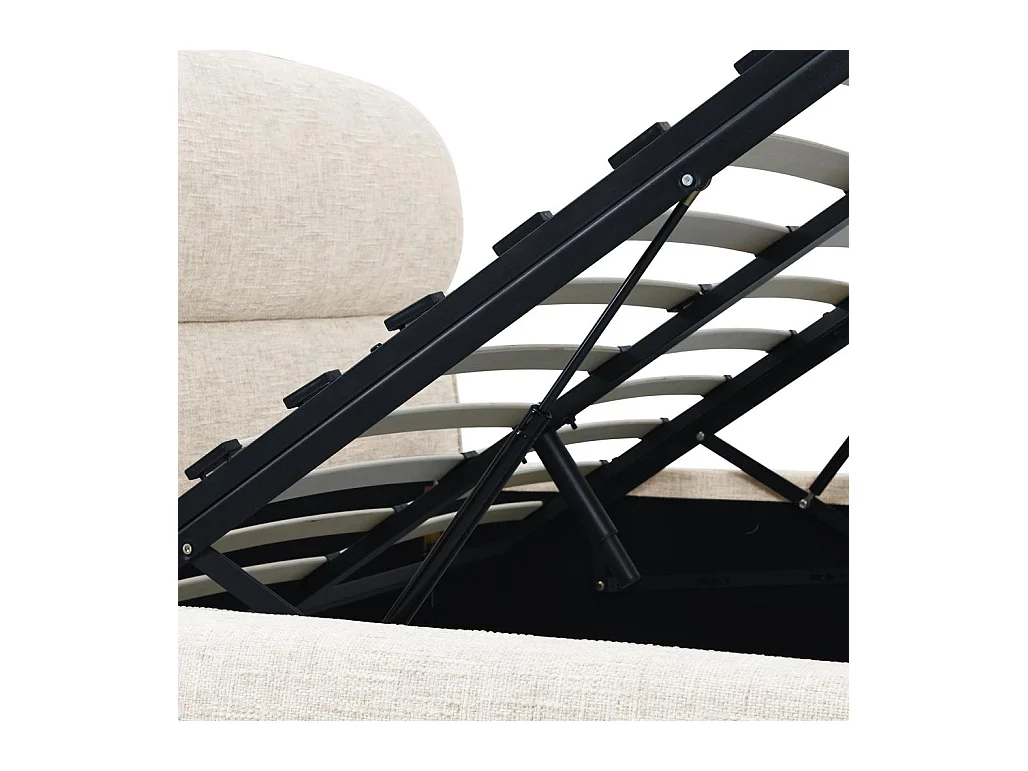 Cama tapizada 160x200 cm Beige claro avión