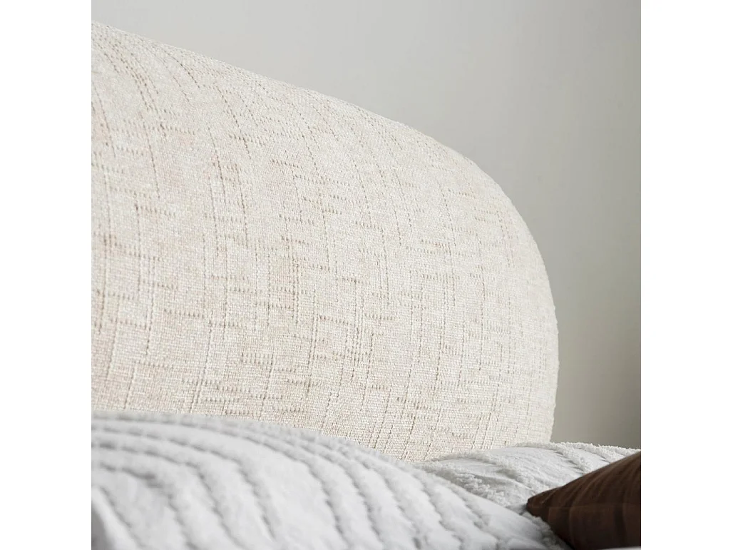 Lit rembourré 160x200 cm Beige clair avion