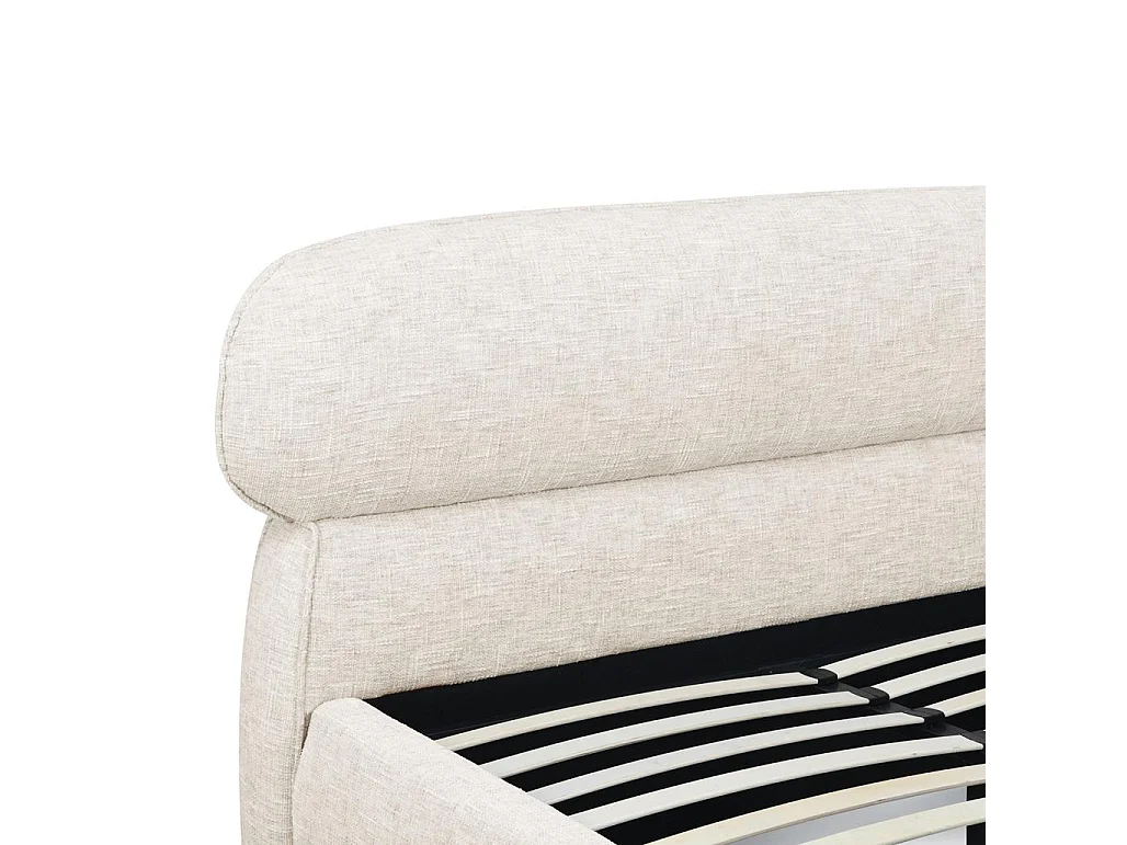 Lit rembourré 160x200 cm Beige clair avion