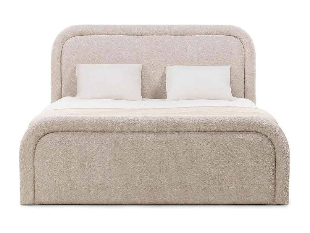 Lit rembourré 140x200 cm beige Lorenz