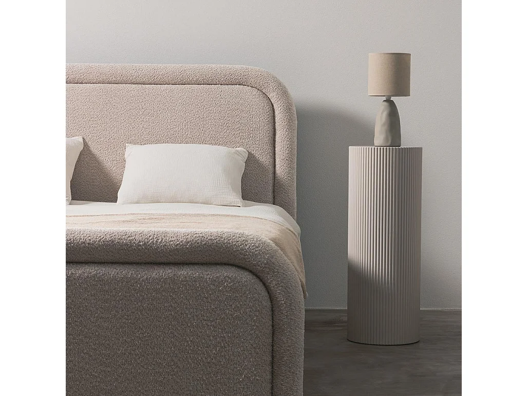 Lit rembourré 140x200 cm beige Lorenz