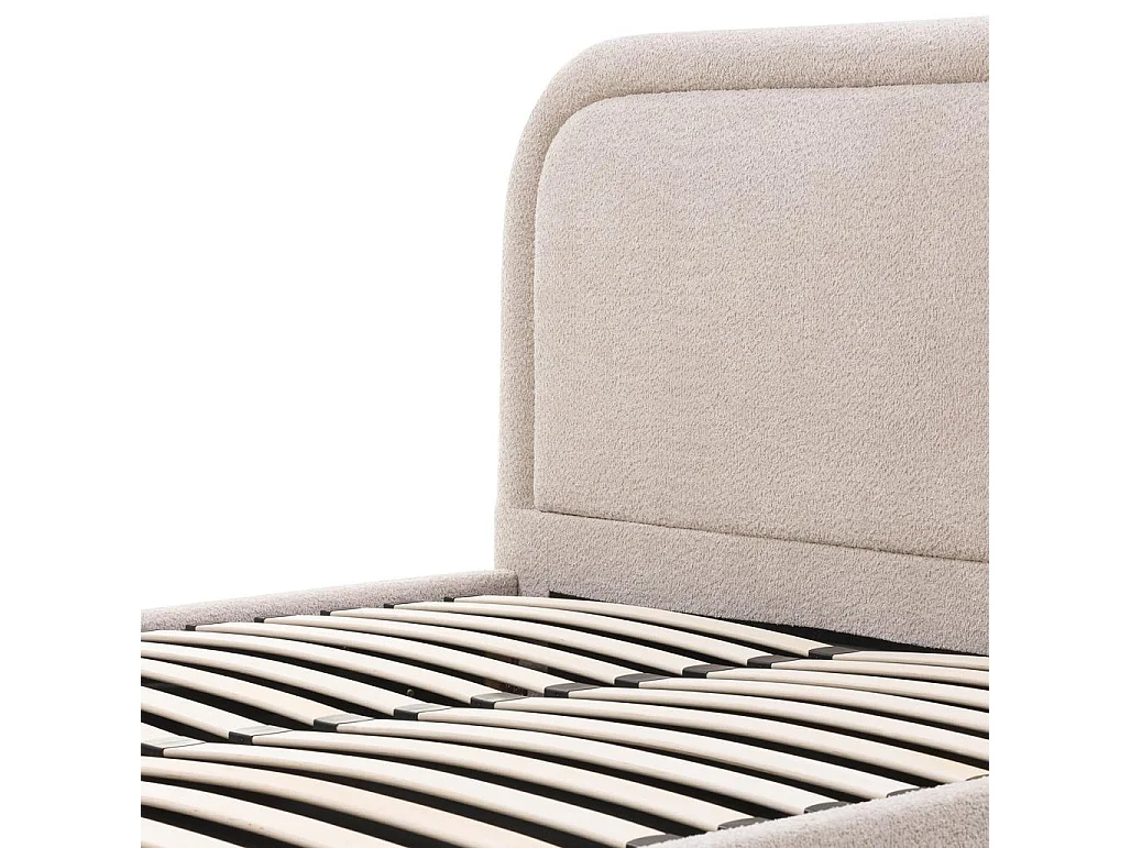 Lit rembourré 140x200 cm beige Lorenz