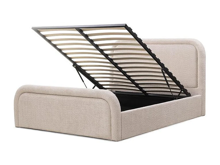 Lit rembourré 140x200 cm beige Lorenz