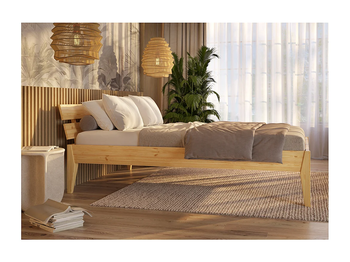 Bed 90x200 cm dennenhout gelakt Torino SL