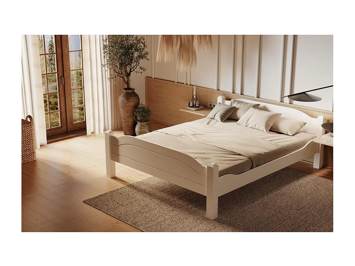 Łóżko 2,12x1,9x0,68 m biały sosna LIVA WHITE 180