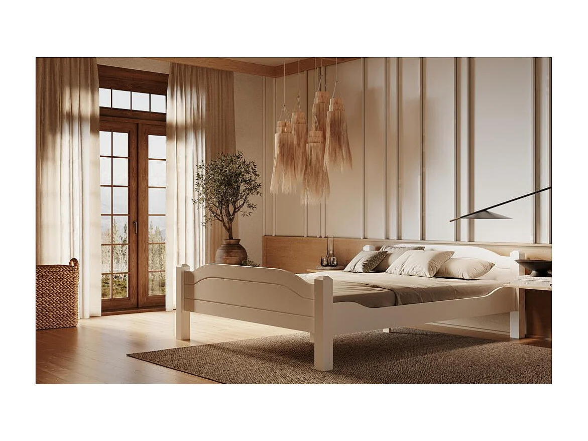 Łóżko 2,12x1,9x0,68 m biały sosna LIVA WHITE 180