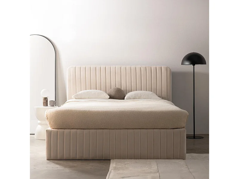 Polsterbett 160x200 cm beige Andre