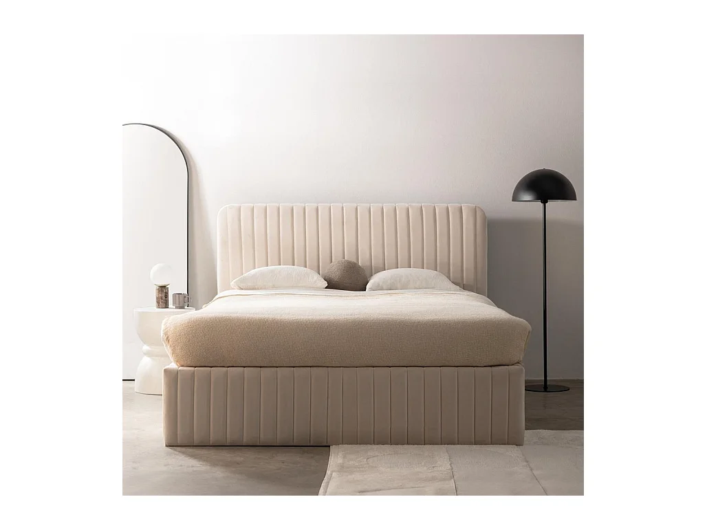 Polsterbett 160x200 cm beige Andre