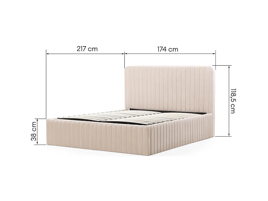 Polsterbett 160x200 cm beige Andre