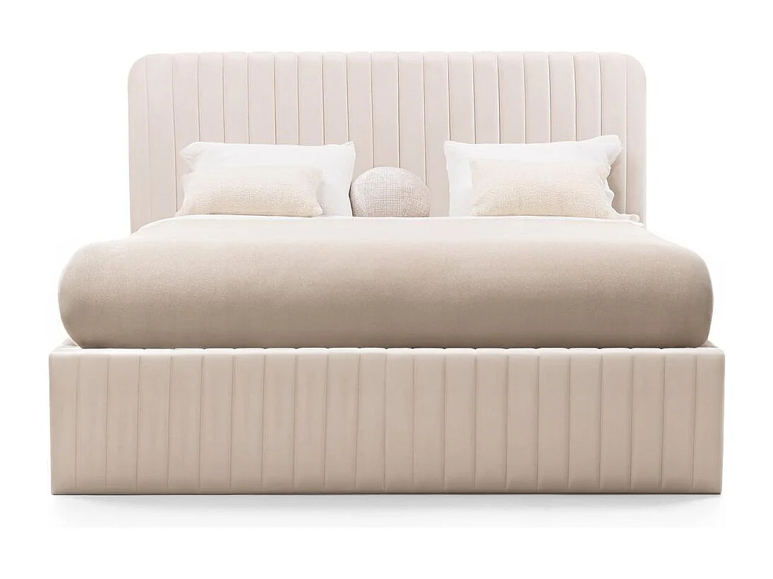Cama estofada 160x200 cm bege Andre