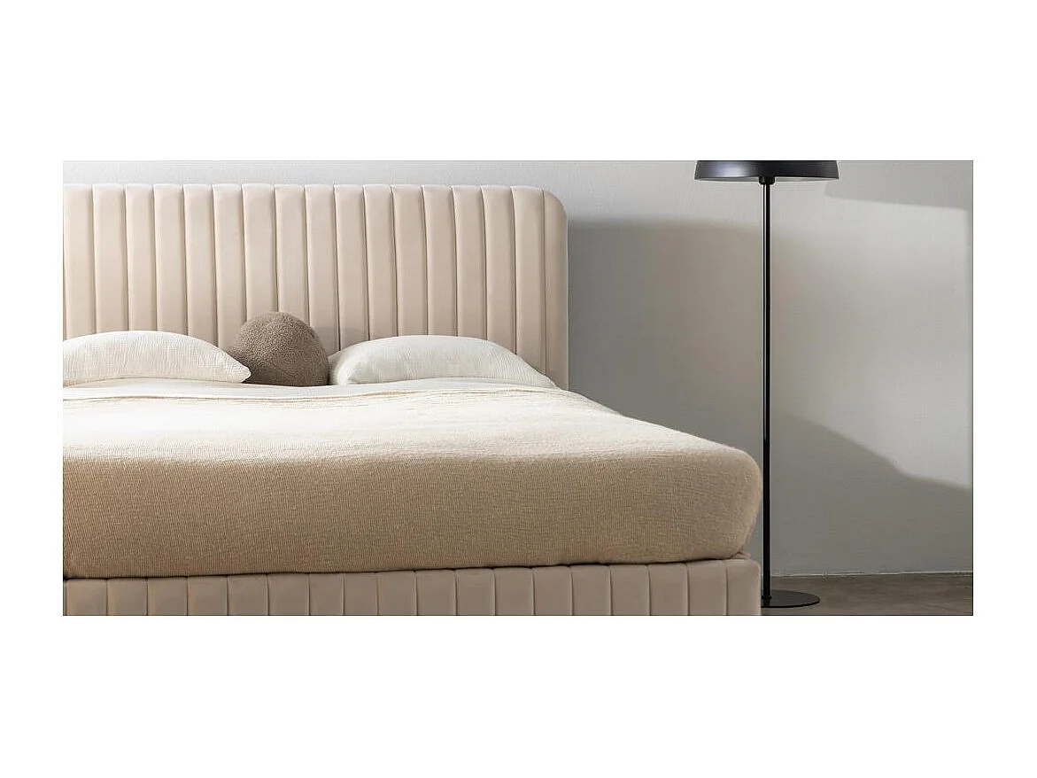 Cama estofada 160x200 cm bege Andre