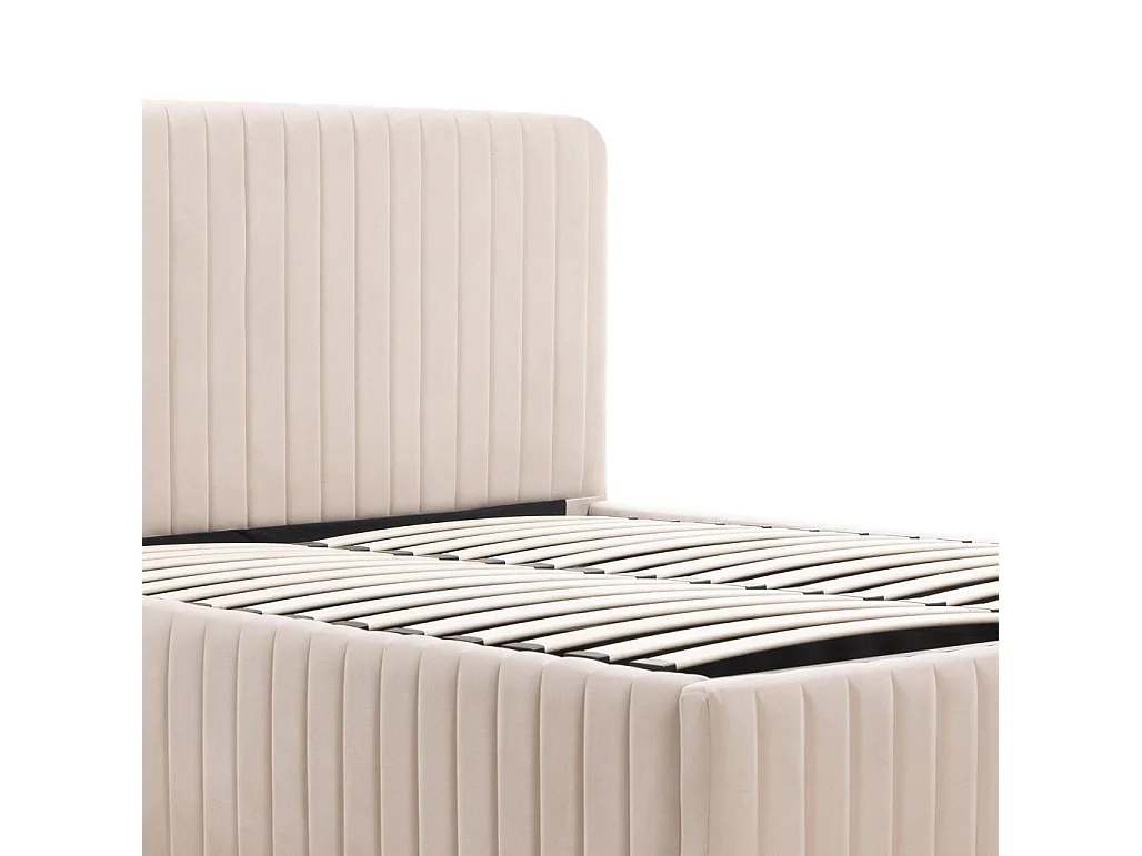 Cama estofada 160x200 cm bege Andre