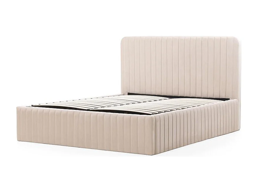 Cama estofada 160x200 cm bege Andre