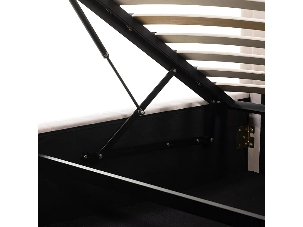 Cama estofada 160x200 cm bege Andre