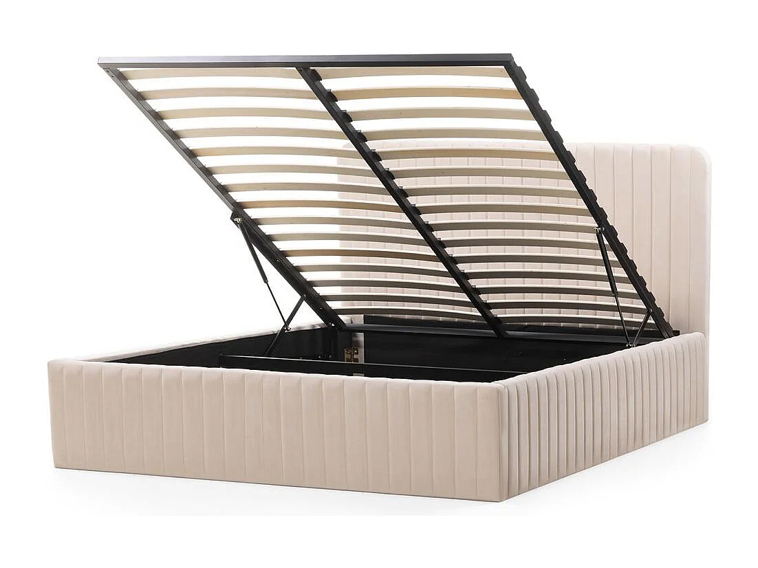 Cama estofada 160x200 cm bege Andre