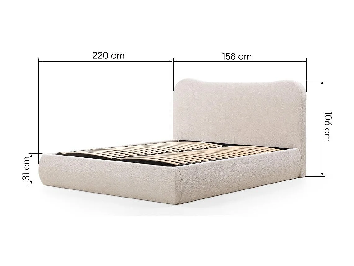 Polsterbett 140x200 cm beige Dominique