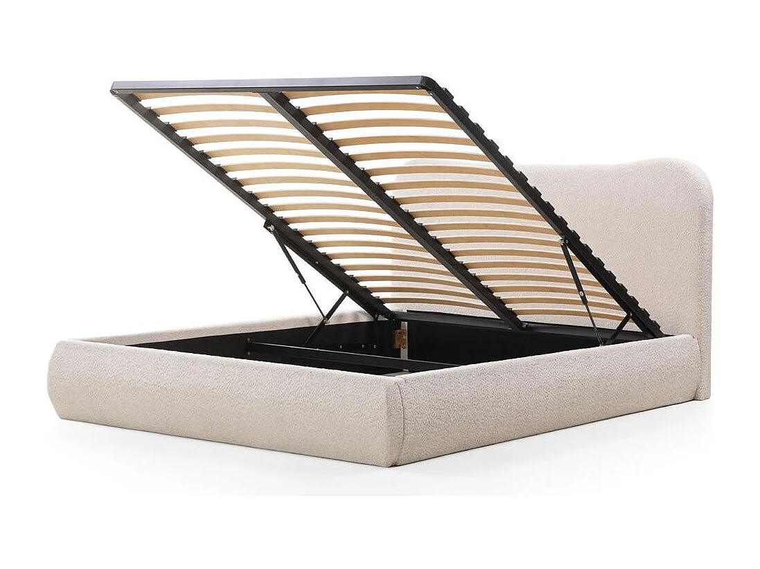 Polsterbett 140x200 cm beige Dominique