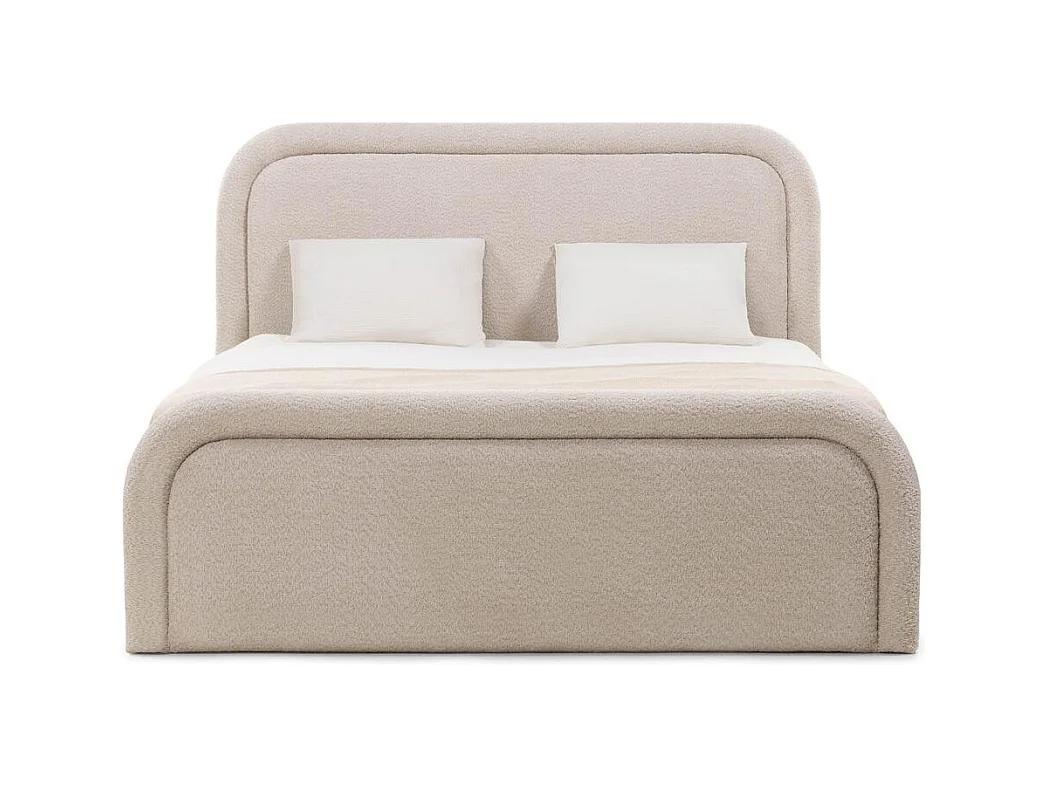 Lit tapissé 160x200 cm beige Lorenz