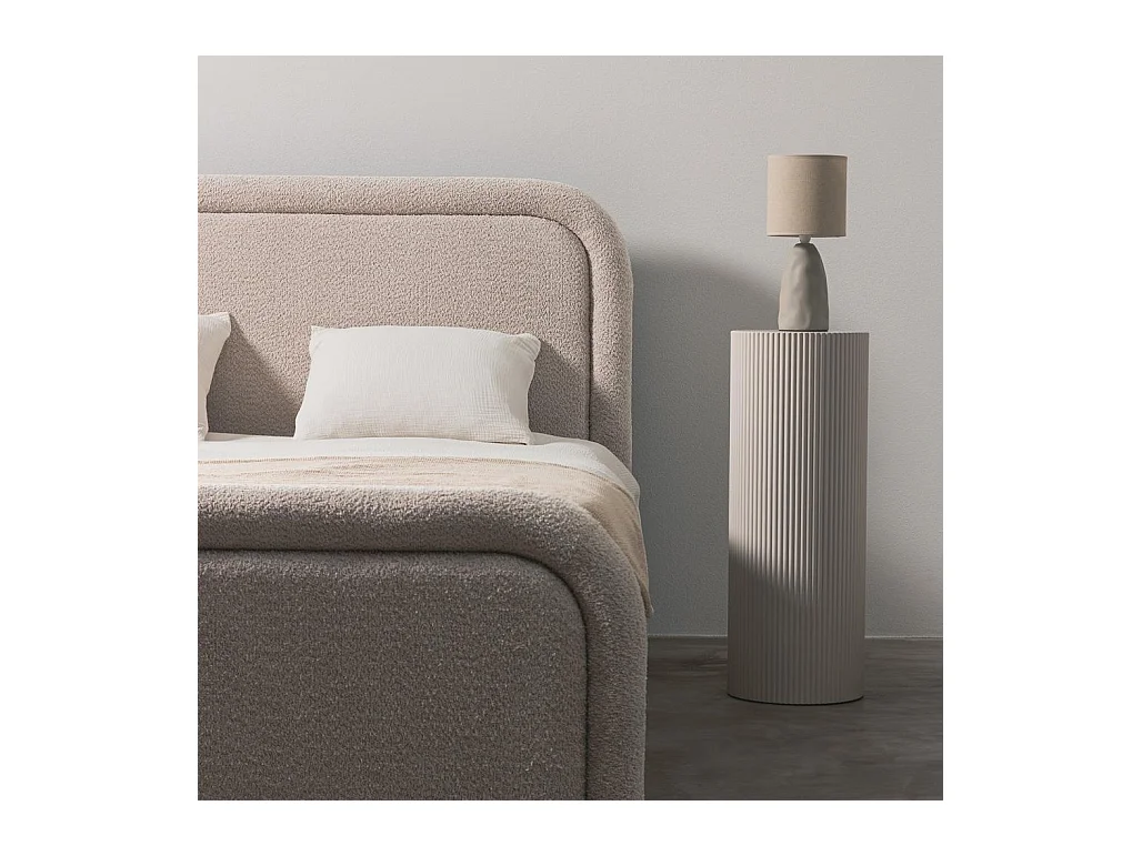 Lit tapissé 160x200 cm beige Lorenz