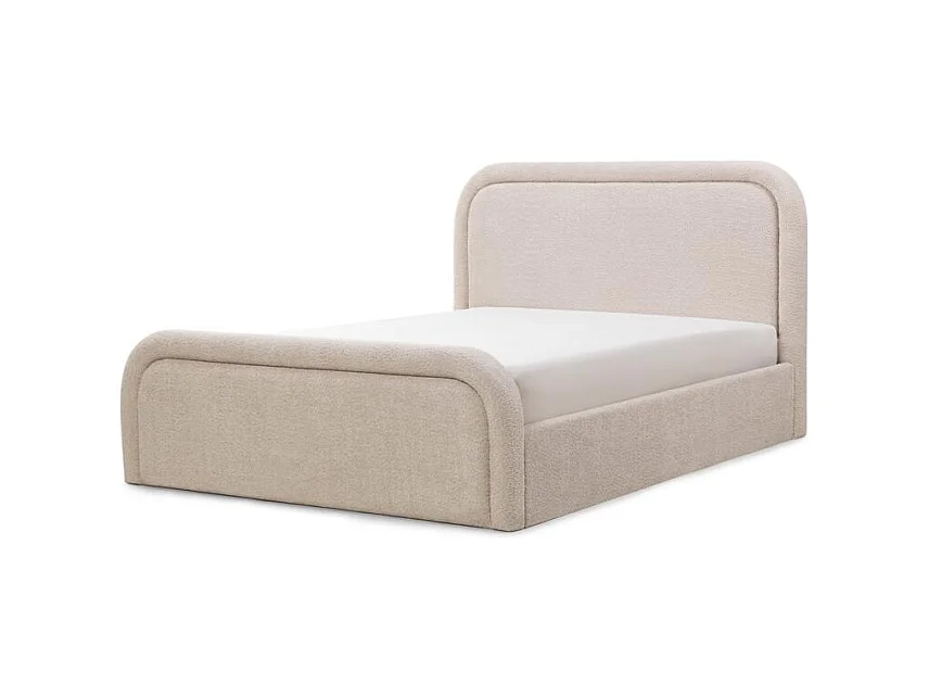 Lit tapissé 160x200 cm beige Lorenz
