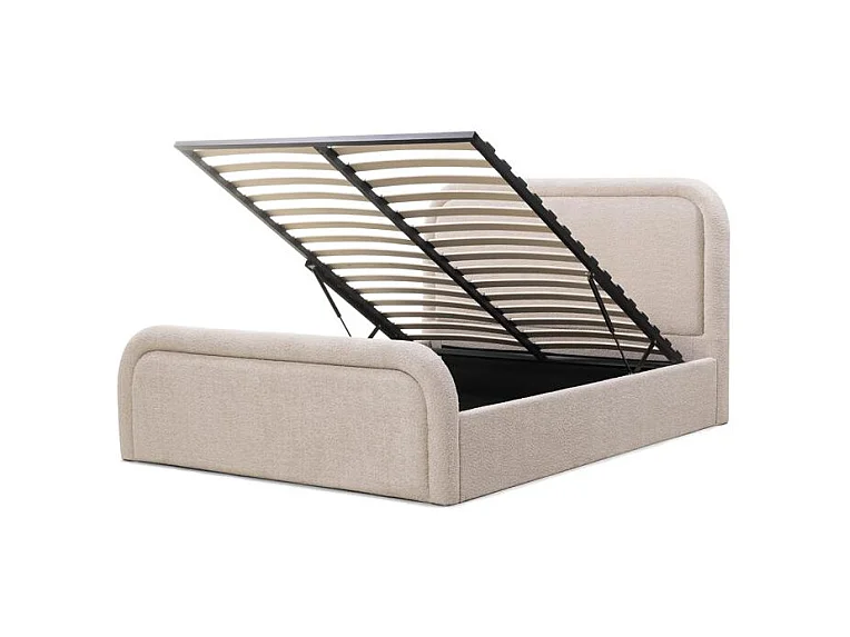 Lit tapissé 160x200 cm beige Lorenz