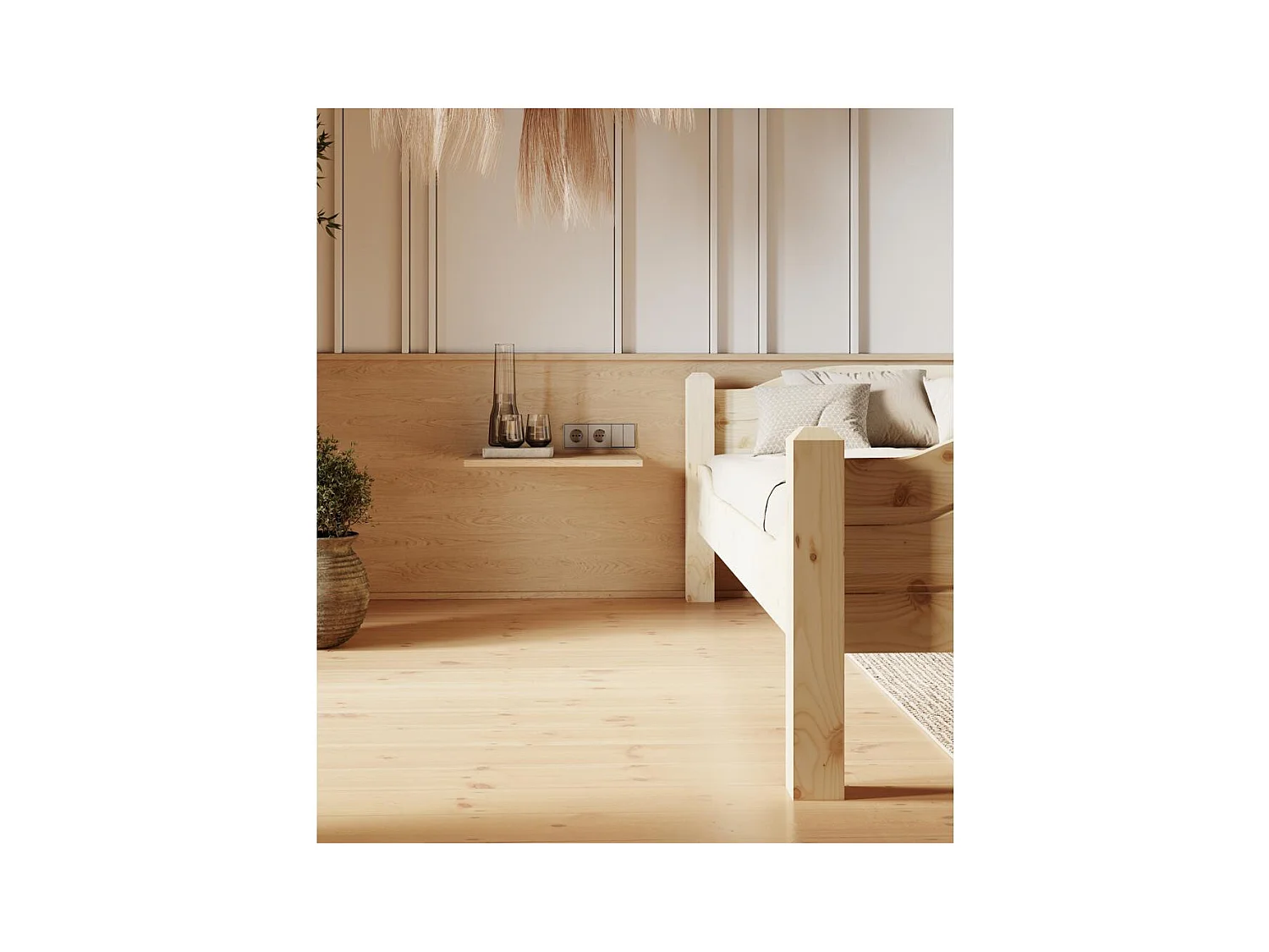 Łóżko 2,12x1,5x0,68 m lakierowana sosna LIVA 140