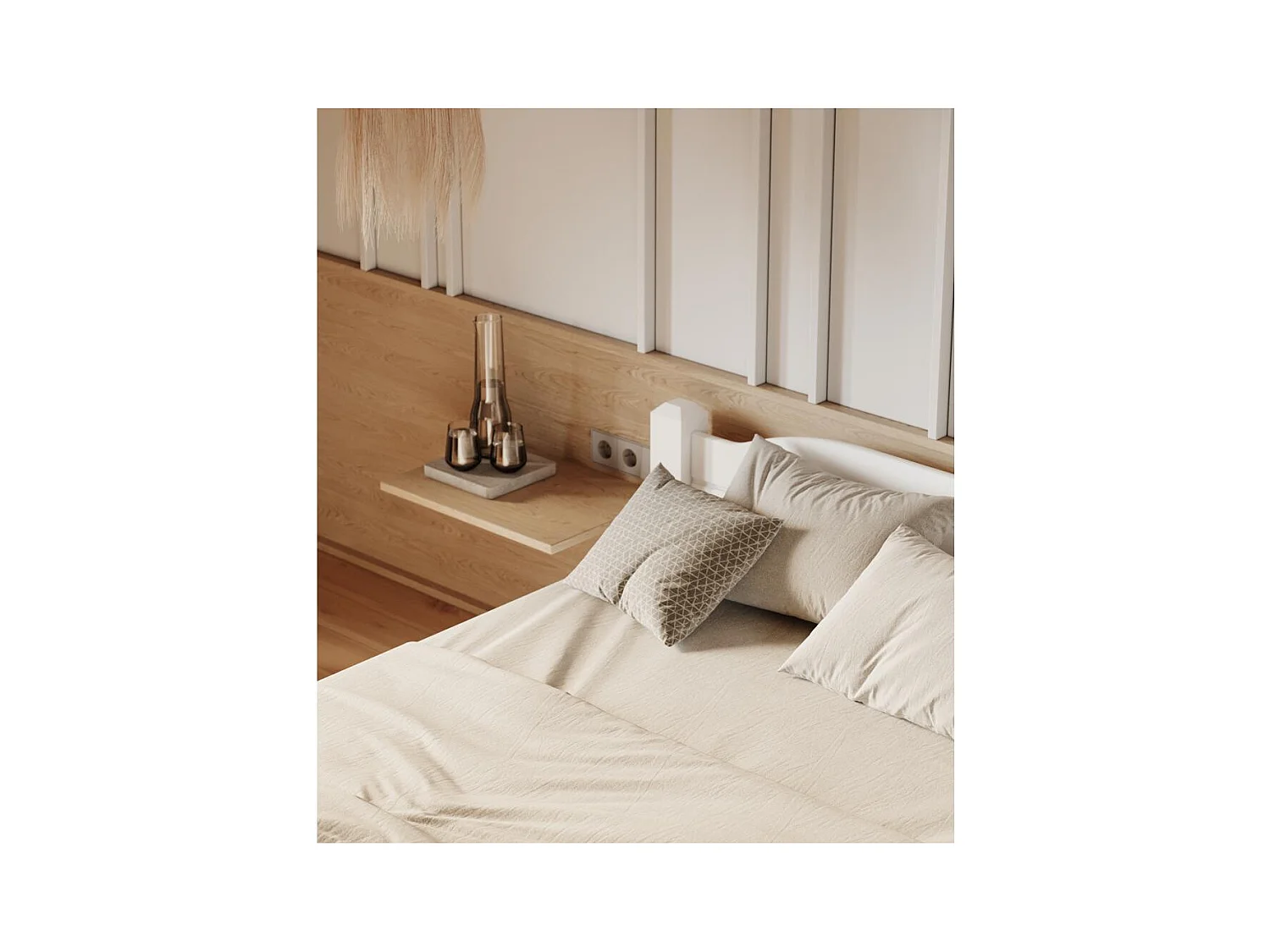 Bett 212x170x68 cm Kiefernholz weiß LIVA WHITE 160