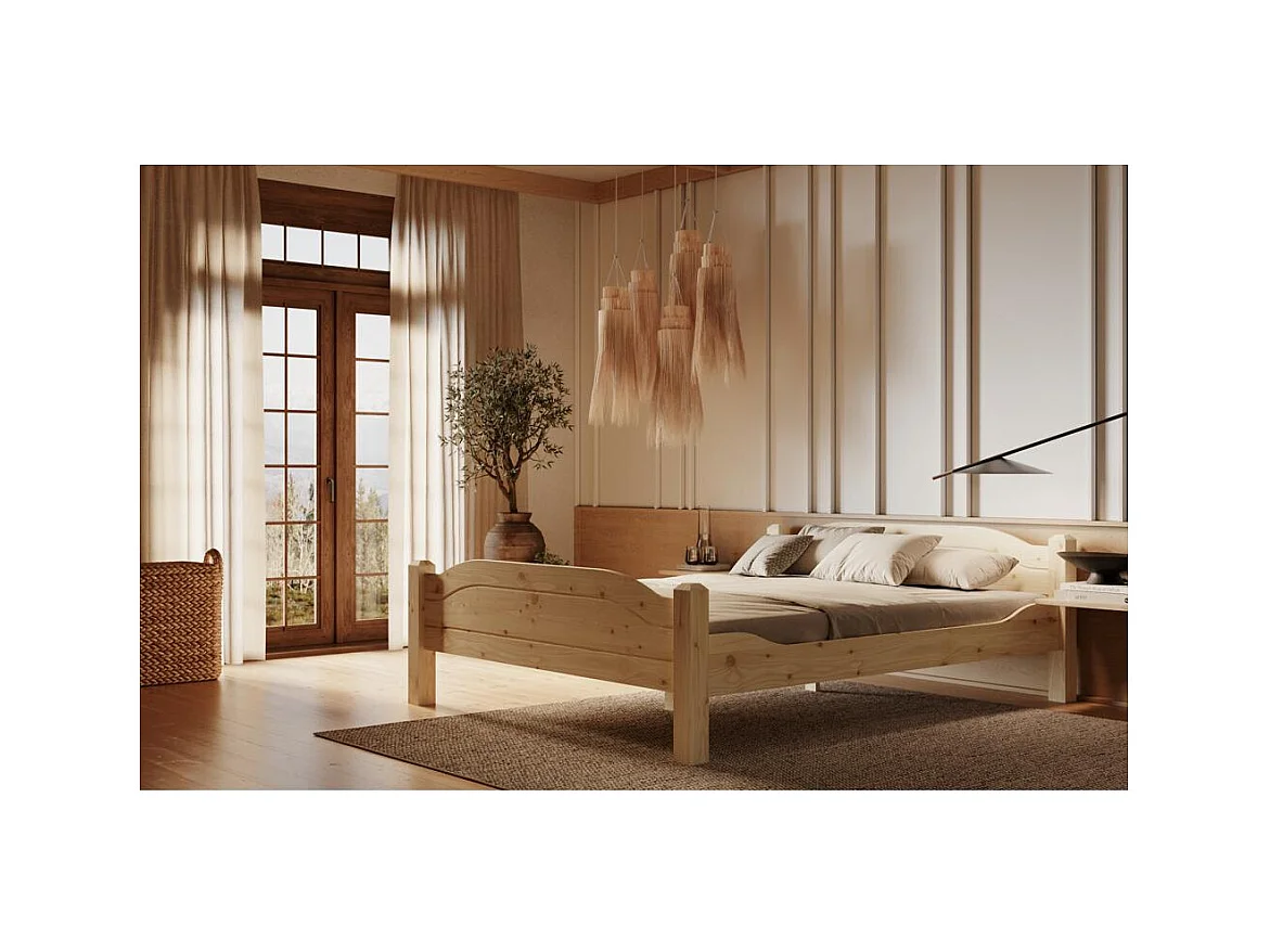 Bett 212x190x68 cm lackierte Kiefer LIVA 180