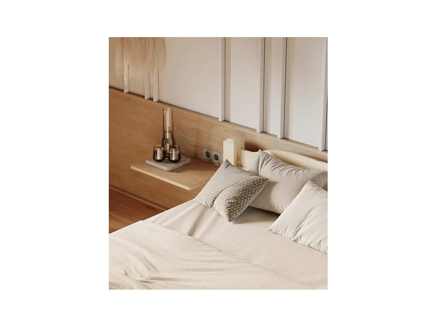 Bett 212x190x68 cm lackierte Kiefer LIVA 180