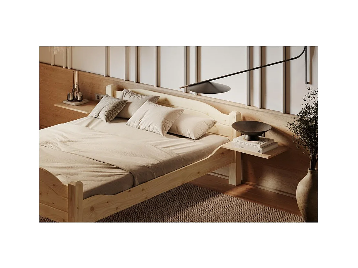 Bett 212x190x68 cm lackierte Kiefer LIVA 180