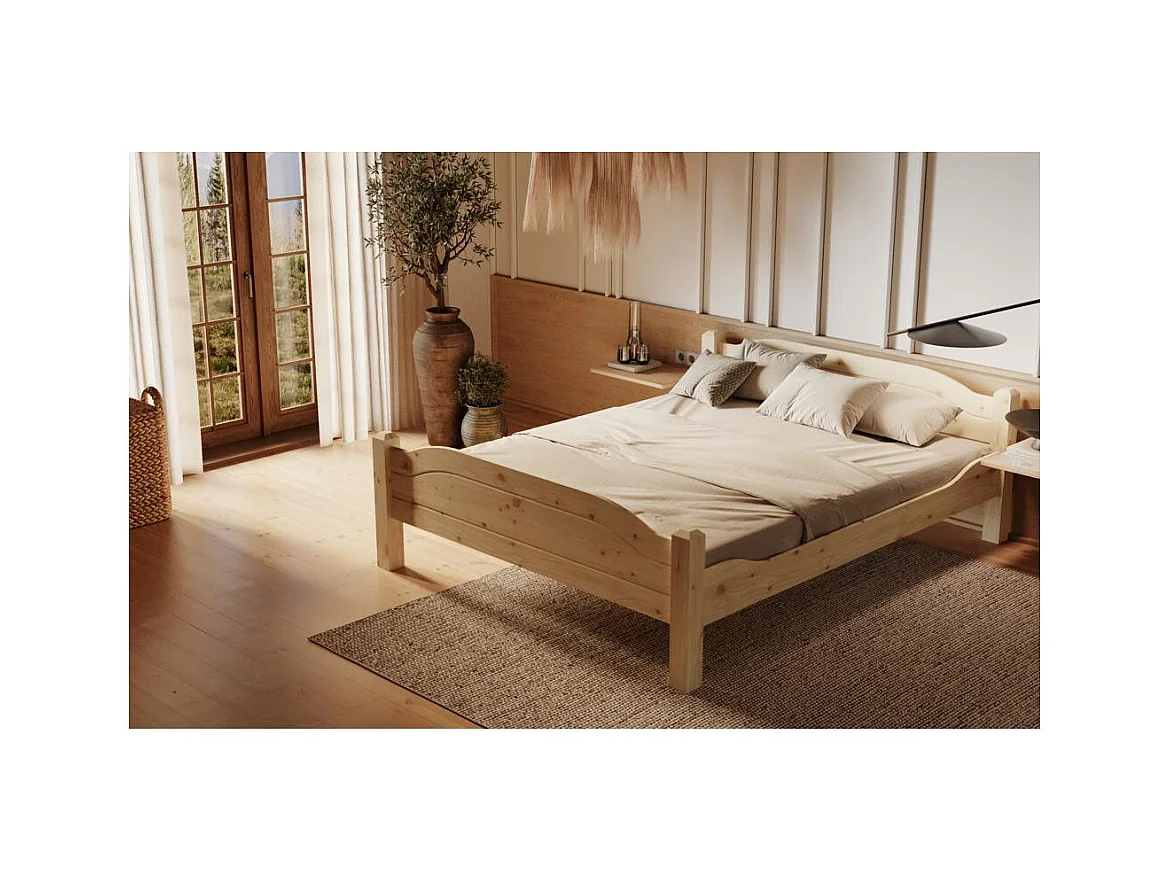 Bett 212x190x68 cm lackierte Kiefer LIVA 180