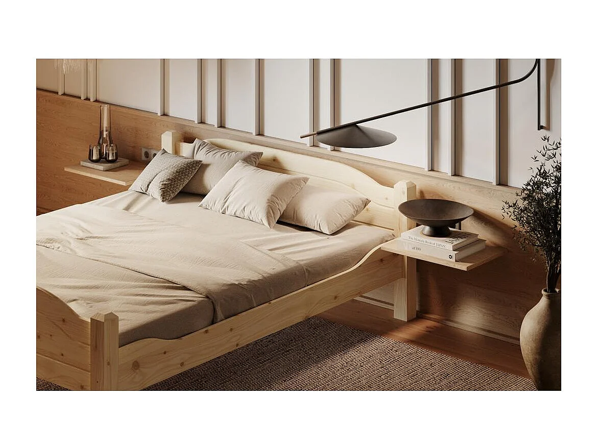 Bett 212x190x68 cm lackierte Kiefer LIVA 180