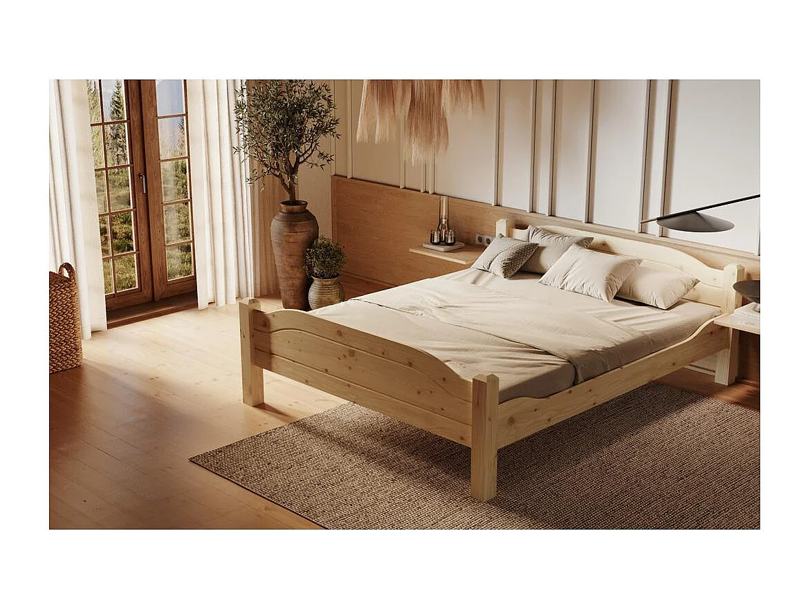 Bett 212x190x68 cm lackierte Kiefer LIVA 180