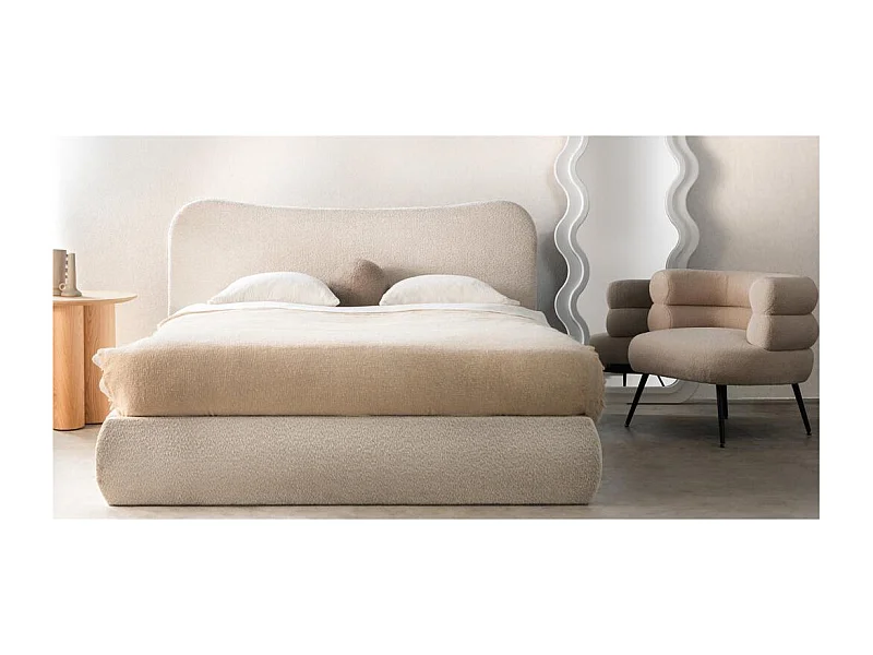 Polsterbett 160x200 cm beige Dominique