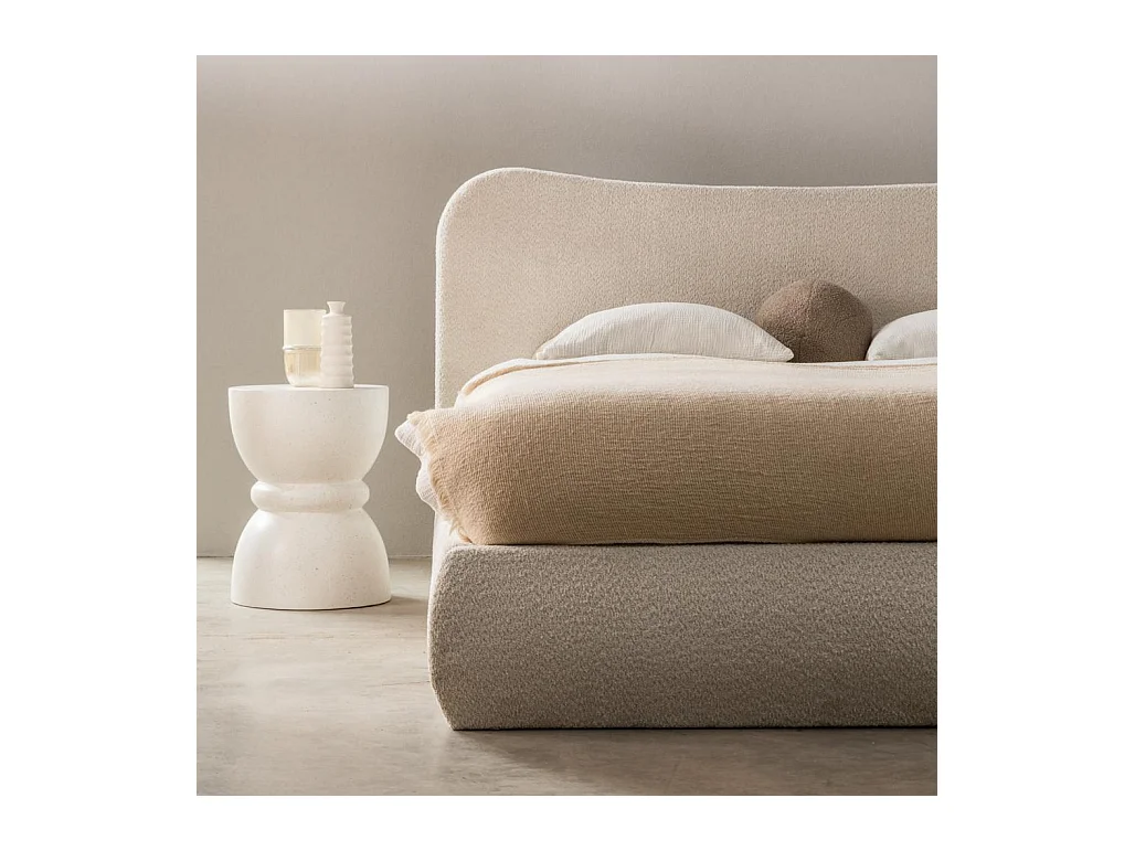 Cama tapizada 160x200 cm beige Dominique