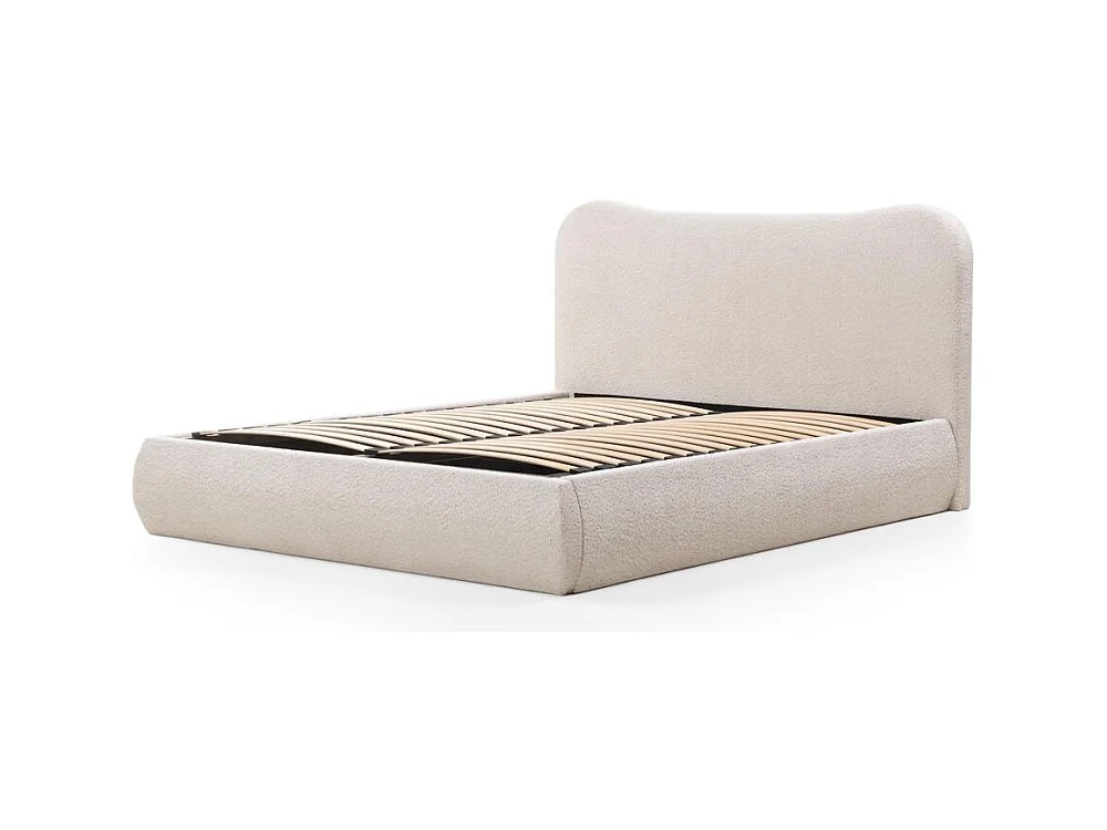 Cama tapizada 160x200 cm beige Dominique
