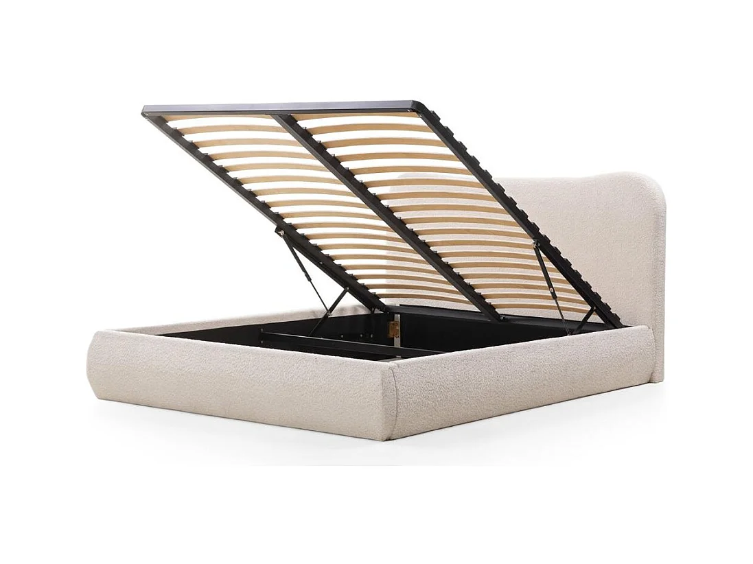 Cama tapizada 160x200 cm beige Dominique