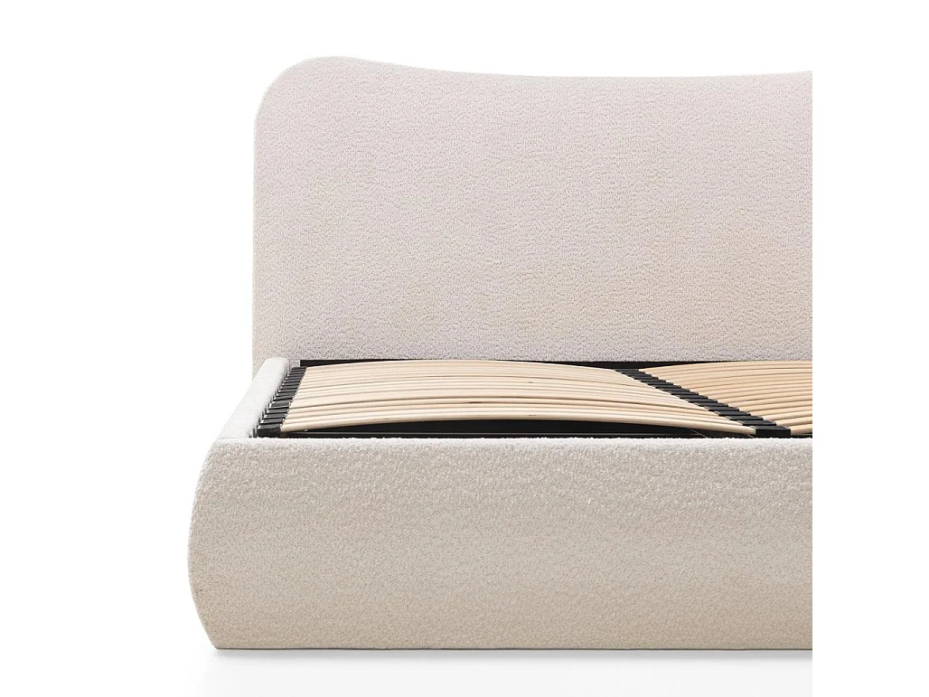 Lit rembourré 160x200 cm beige Dominique