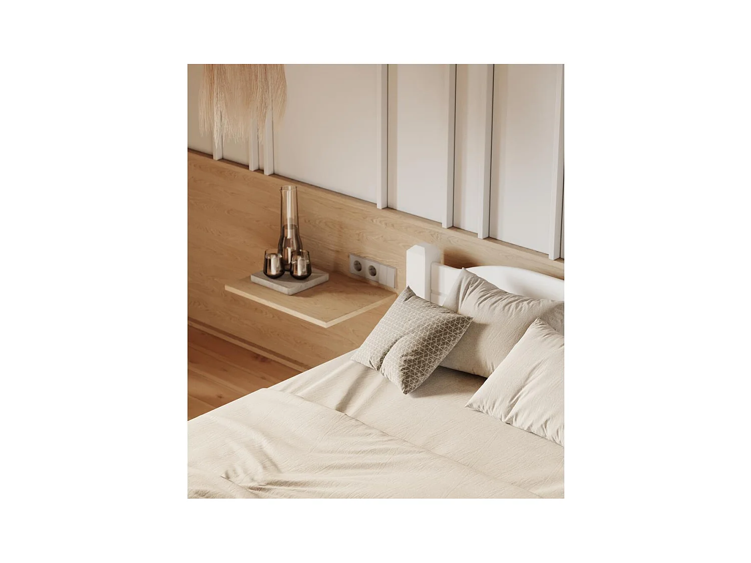 Cama 2,12x1x0,68 m pinho branco LIVA WHITE 90