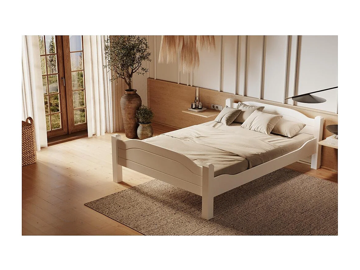 Łóżko 2,12x1x0,68 m biały sosna LIVA WHITE 90