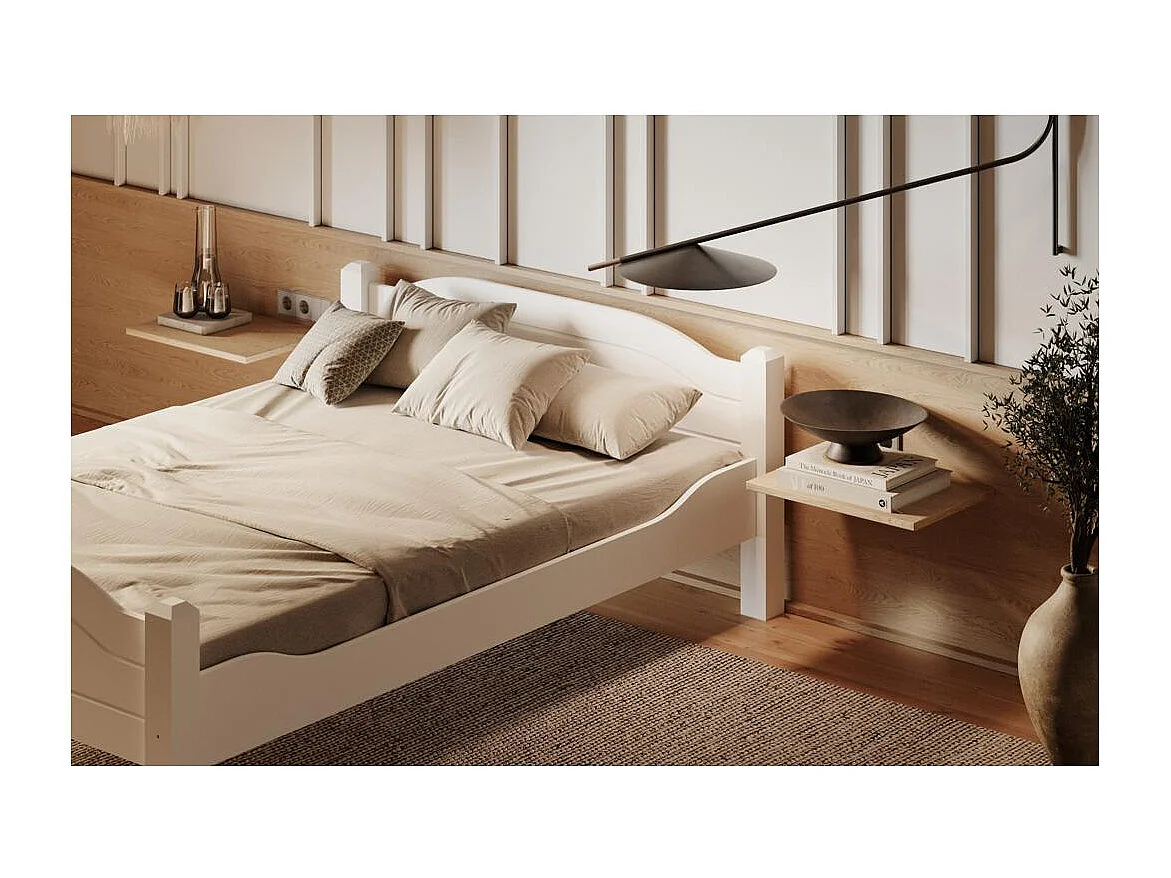 Łóżko 2,12x1x0,68 m biały sosna LIVA WHITE 90