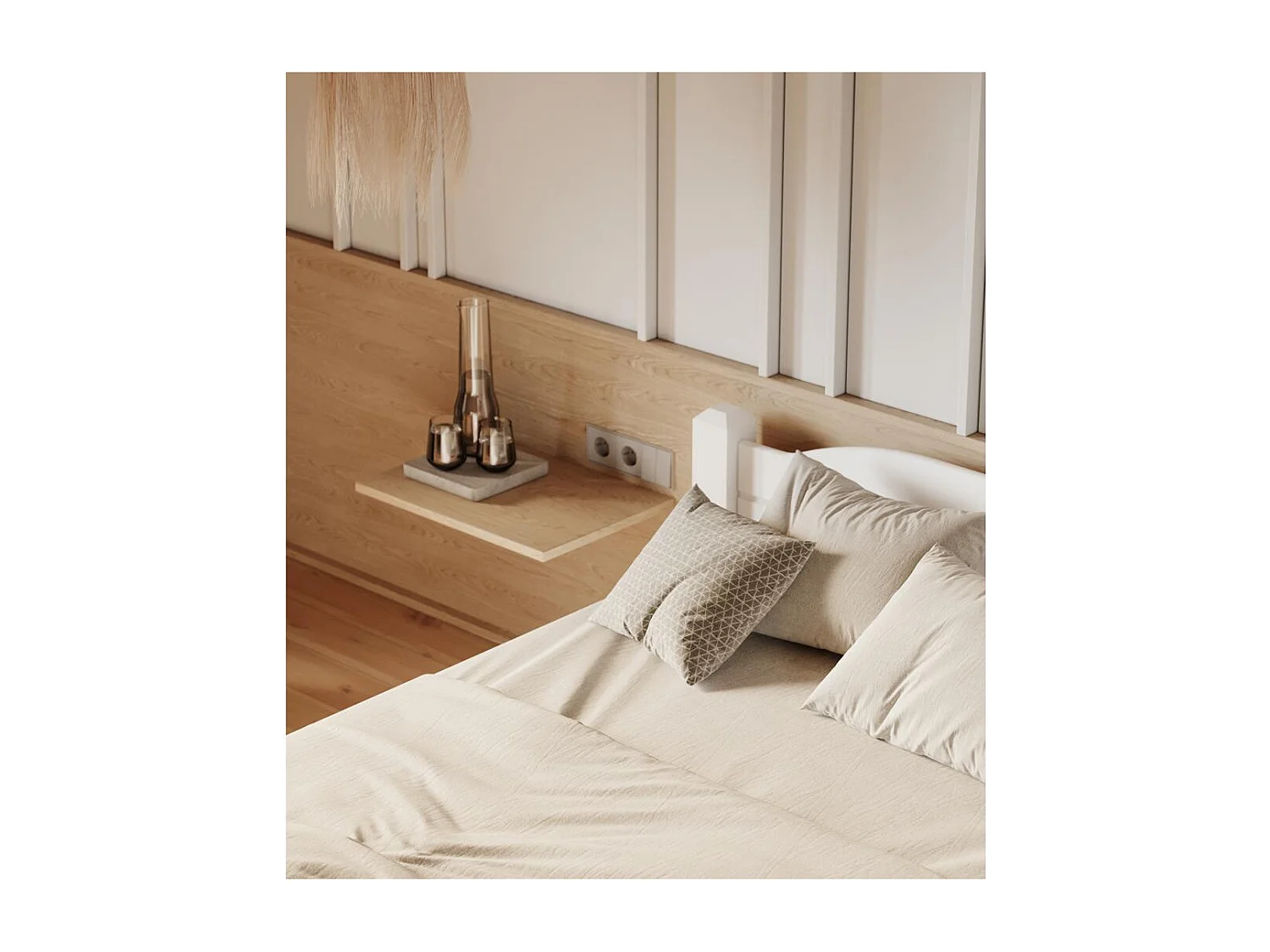 Łóżko 2,12x1x0,68 m biały sosna LIVA WHITE 90