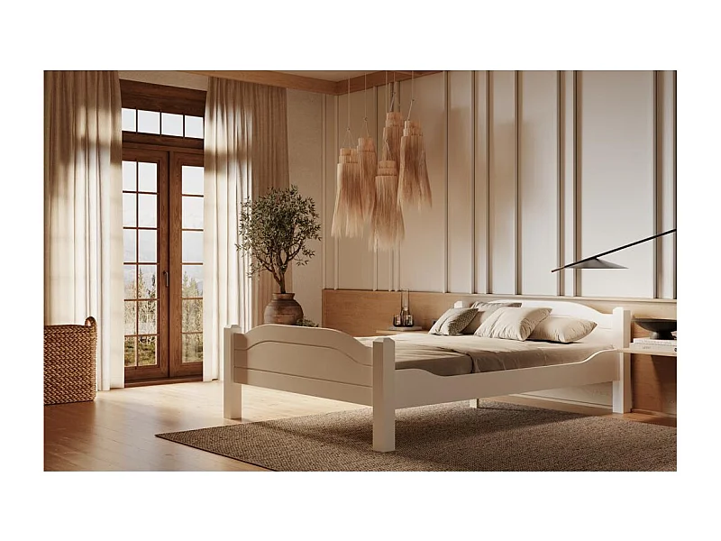 Lit 2,12x1x0,68 m pin blanc LIVA WHITE 90