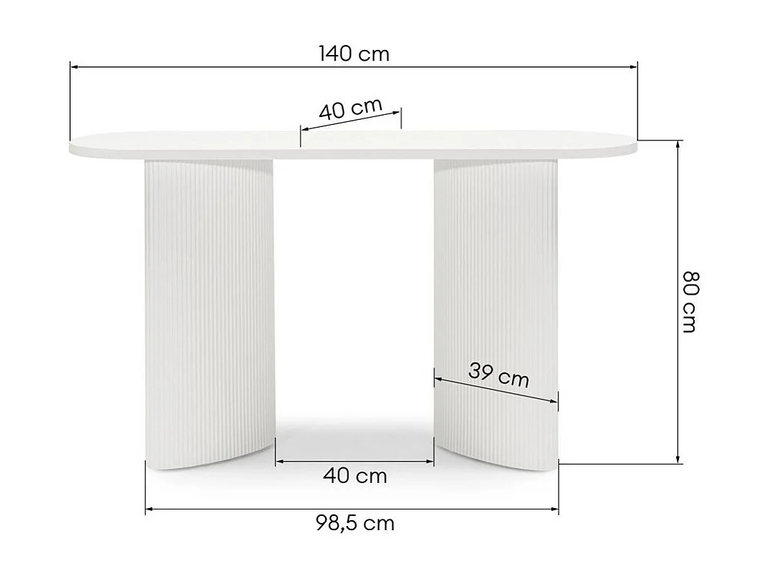 Bureau 140x40x80 cm blanc alrequin