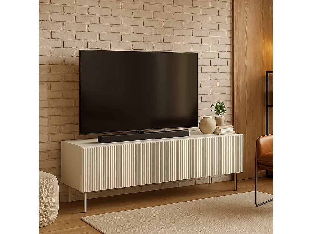 Mobile tv piccolo con anta a ribalta e 3 vani interni cashmere PTVLK28